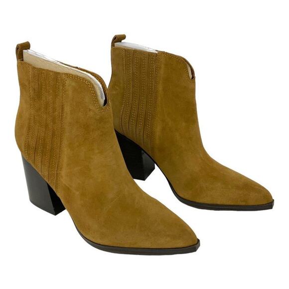 Marc Fisher Maree Brown Suede Block Heel Bootie Size 10 NWT $169 MSRP - Picture 2 of 6